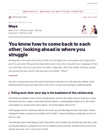 First page of the sample report